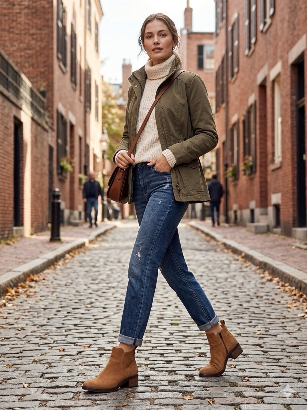 Women’s Suede Clark’s Boots with Side Zip - Brown